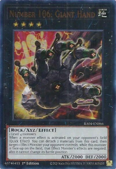 Number 106: Giant Hand - RA04-EN066 (Ultra Rare)