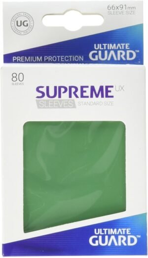 Ultimate Guard Supreme UX Card Sleeves, Green STANDARD Size 80 Cant