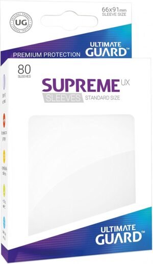 Ultimate Guard Supreme UX Card Sleeves, White STANDARD Size 80 Cant