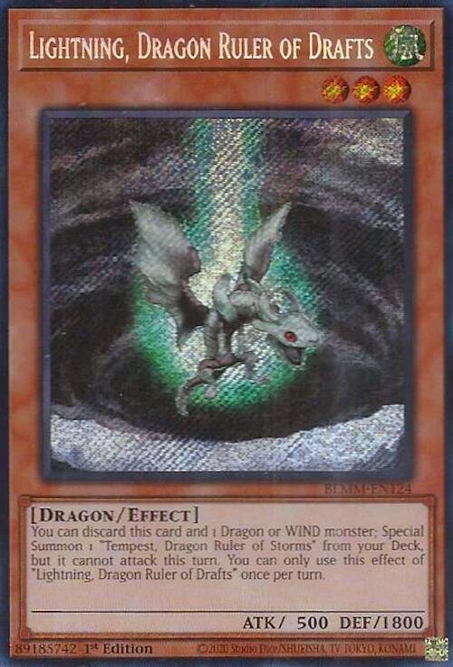 Lightning, Dragon Ruler of Drafts - BLMM-EN124 (Secret Rare)