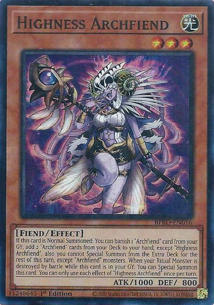 Highness Archfiend - BPRO-EN016 (Super Rare)