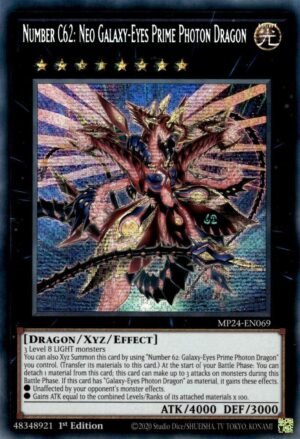 Número C62: Neo Dragón Fotónico de Ojos Galácticos de Primera - MP24-SP069-PSR (Prismatic Secret Rare)