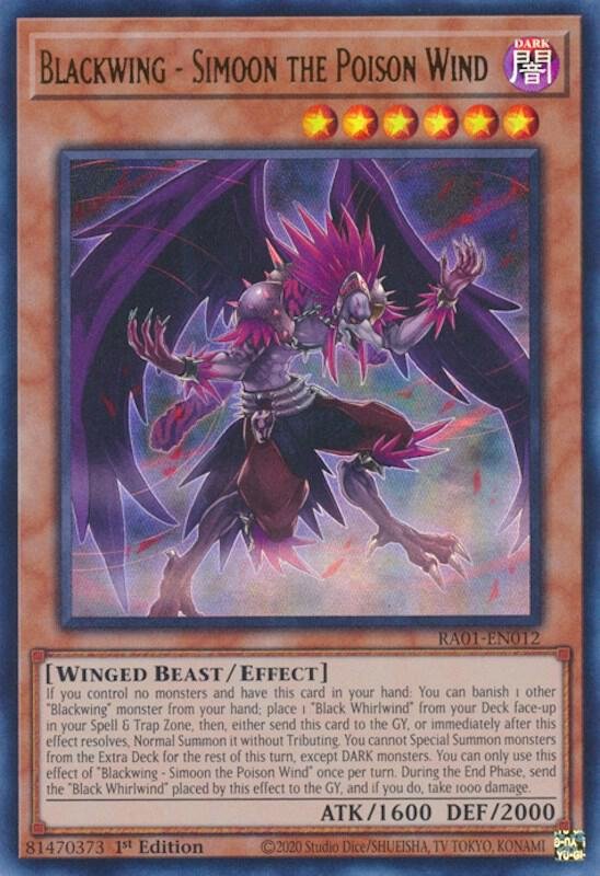 Blackwing - Simoon the Poison Wind - RA01-EN012 (Ultra Rare)