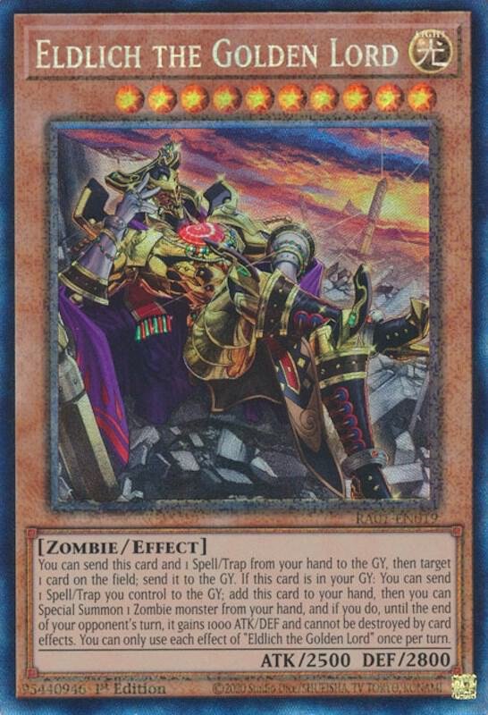 Eldlich the Golden Lord (ALT) - RA01-EN019 (Prismatic Collector's Rare)