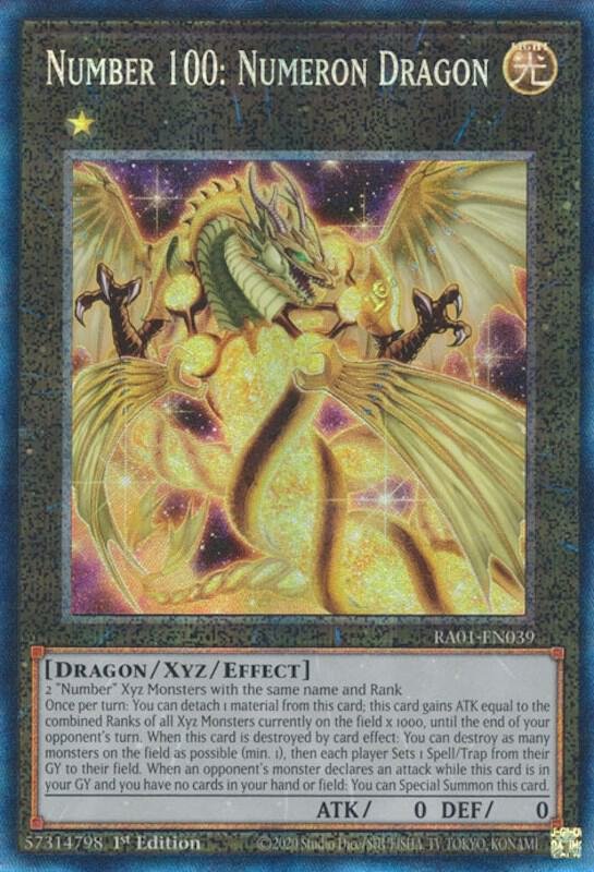 Number 100: Numeron Dragon - RA01-EN039 (Prismatic Collector's Rare)