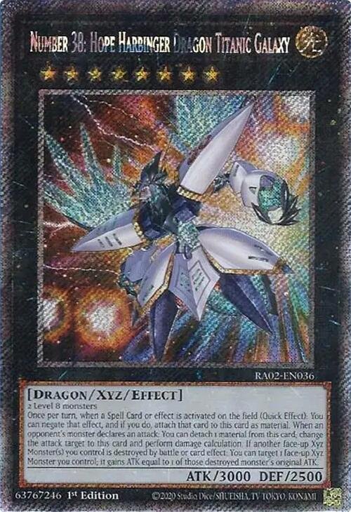Number 38: Hope Harbinger Dragon Titanic Galaxy - RA02-EN036 (Platinum Secret Rare)