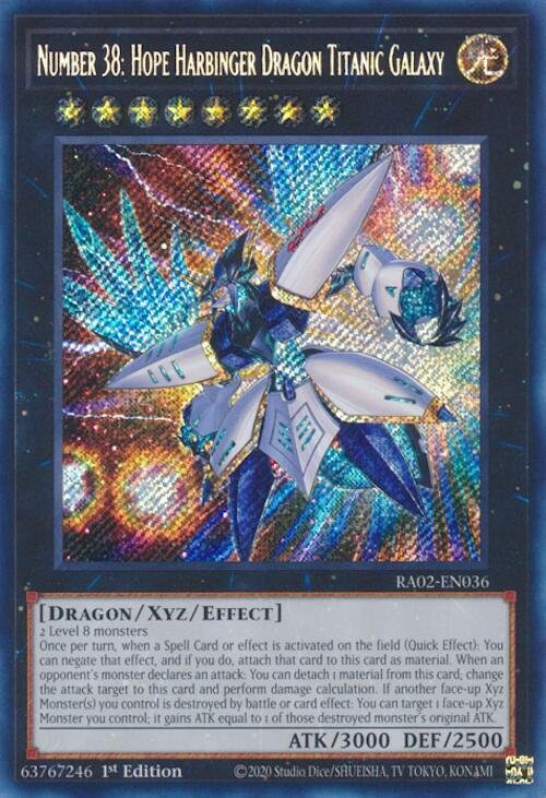 Number 38: Hope Harbinger Dragon Titanic Galaxy - RA02-EN036 (Secret Rare)