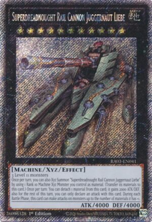 Superdreadnought Rail Cannon Juggernaut Liebe - RA03-EN041 (Platinum Secret Rare)
