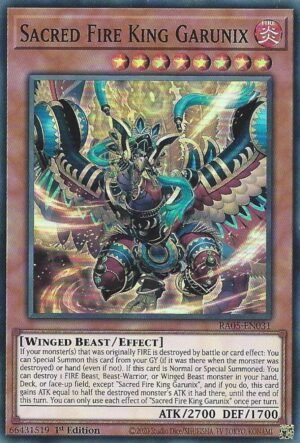 Sacred Fire King Garunix - RA05-EN031 (Super Rare)