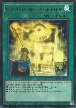 Gravekeeper's Inscription - BLGG-EN121 (Ultra Rare)