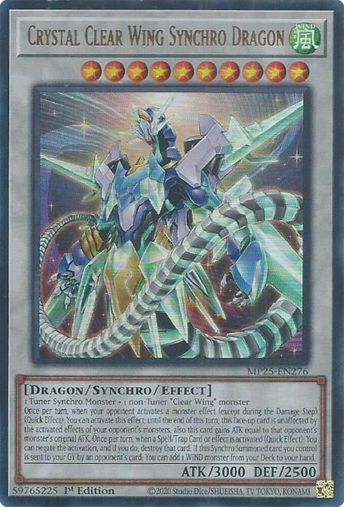 Crystal Clear Wing Synchro Dragon - MP25-EN276 (Ultra Rare)